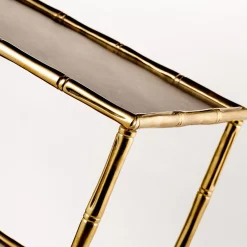 Etagere Bamboo a Tre Ripiani in Ottone Naturale