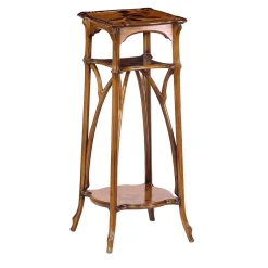 Etagère quadrata sagomata in stile Art Nouveau francese di Emile Gallè