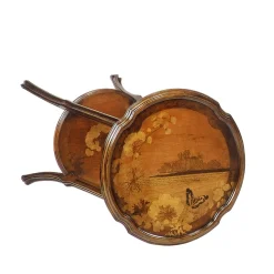 Etagère rotonda in stile Art Nouveau francese di Emile Gallè