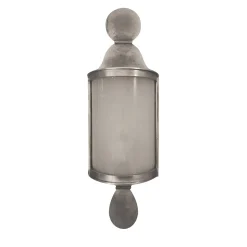 Faro da parete cilindrico in ferro argentato LOS