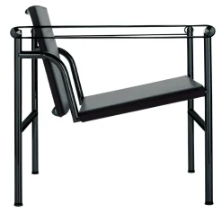 1 Fauteuil à Dossier Basculant Di Le Corbusier; Pierre Jeanneret; Charlotte Perriand - Pelle nera