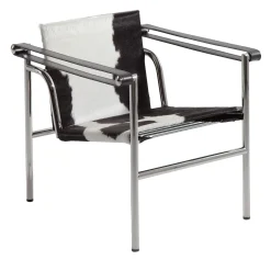 1 Fauteuil à Dossier Basculant Sedia Lounge in pelle