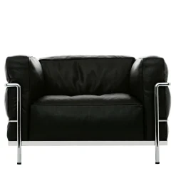 3 Fauteuil Grand Confort, Grand Modèle Di Le Corbusier; Pierre Jeanneret; Charlotte Perriand - Pelle di grafite