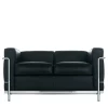 2 Fauteuil Grand Confort, Petit Modèle Di Le Corbusie; Pierre Jeanneret; Charlotte Perriand - Divano a 2 posti in pelle grafite