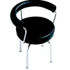 7 Fauteuil Tournant #2, di Charlotte Perriand/Collezione Lc - Struttura cromata e pelle nera
