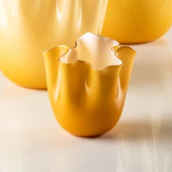 Fazzoletti Opaline Vaso grande in ambra di Fulvio Bianconi e Paolo Venini
