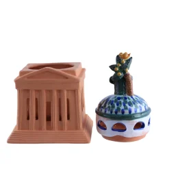 Felicissima Teatro Massimo Portacandela in terracotta