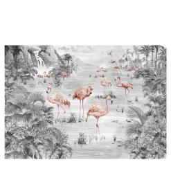Fenicotteri rosa Carta da parati a trama artigianale