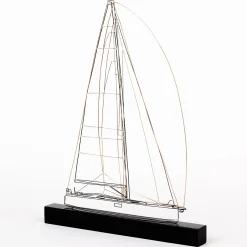 Figurina Barca a Vela Capri in Metallo Nero