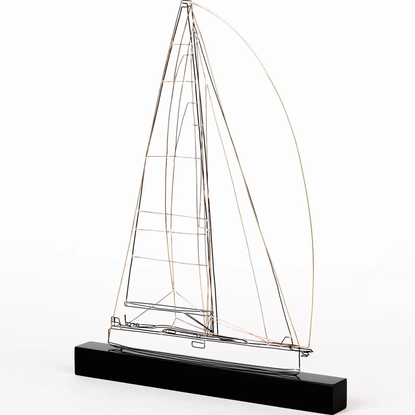 Figurina Barca a Vela Capri in Metallo Nero
