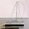 Figurina Barca a Vela Saint Barth in Metallo Nero