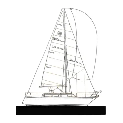 Figurina Barca a Vela Saint Barth in Metallo Nero