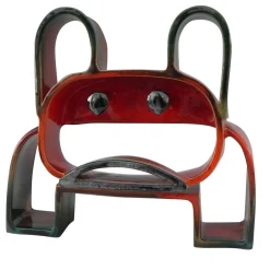 Figurina Bulldog in Ceramica Arancione di Bruno Munari
