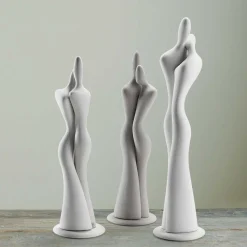 Figurina Coppia di Innamorati in Ceramica Bianca