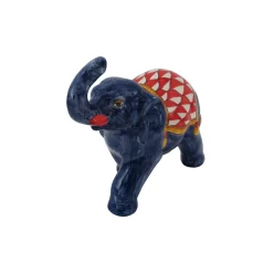 Figurina Elefante in Ceramica Blu