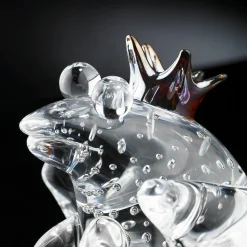 Figurina in vetro trasparente del Principe Ranocchio