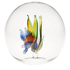 Figurina Mini Oasis Sfera Pesce in Vetro Arancione