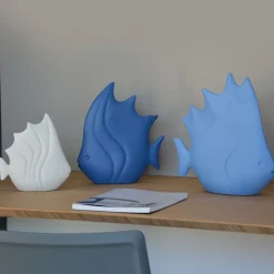 Figurina Pesce Tropicale in Ceramica Blu