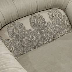 Fiori Chiari Poltrona in tessuto grigio ricamato