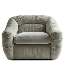 Fiori Chiari Poltrona in tessuto grigio ricamato