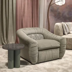 Fiori Chiari Poltrona in tessuto grigio ricamato