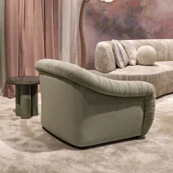 Fiori Chiari Poltrona in tessuto grigio ricamato