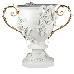 Fiori Floral Vaso a calice bianco e oro di Antonio Fullin
