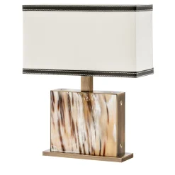 Florian Piccola lampada da tavolo in ottone e corno