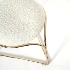 FLOW SCULTOREO SEDIA MINIMAL IN ORO E BIANCO