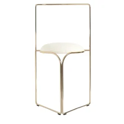 FLOW SCULTOREO SEDIA MINIMAL IN ORO E BIANCO