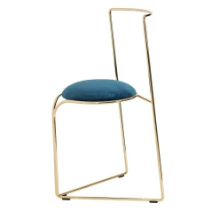 FLOW SCULTOREO SEDIA MINIMAL ORO E BLU
