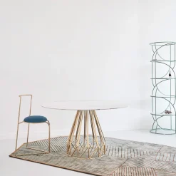 FLOW SCULTOREO SEDIA MINIMAL ORO E BLU