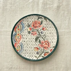 Frammento N.2 Piatto Decorativo in Ceramica Dipinto a Mano con Motivi Floreali