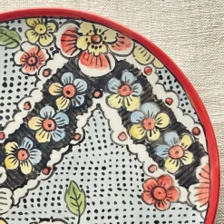 Frammento N.6 Piatto Decorativo in Ceramica con Motivo Floreale