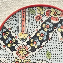 Frammento N.6 Piatto Decorativo in Ceramica con Motivo Floreale