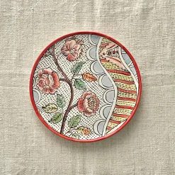 Frammento N.4 Piatto Decorativo in Ceramica con Motivo Floreale