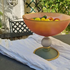 Fruttiera Dolce Vita Grande in Vetro Rosa