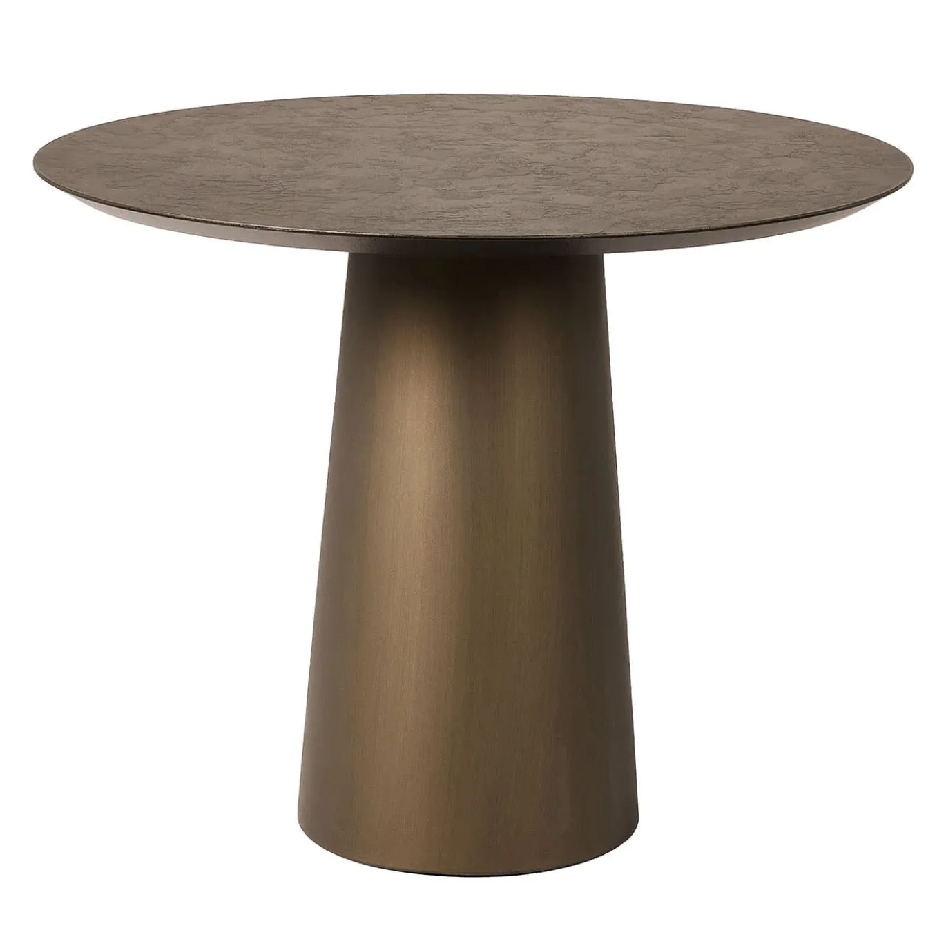 Fungo Tavolino Tondo Alto Con Top In Resina Spatolata Color Dark Brown