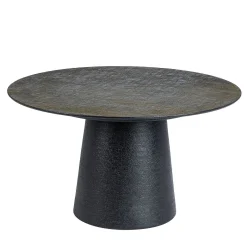 Fungo Tavolino Tondo Medio Con Top In Resina Decorata Color Bronzo