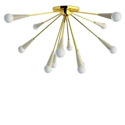 Galassia Lampada da soffitto a 12 luci in metallo bianco e ottone