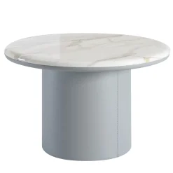 Gemini Leather And Calacatta Marble Coffee Table