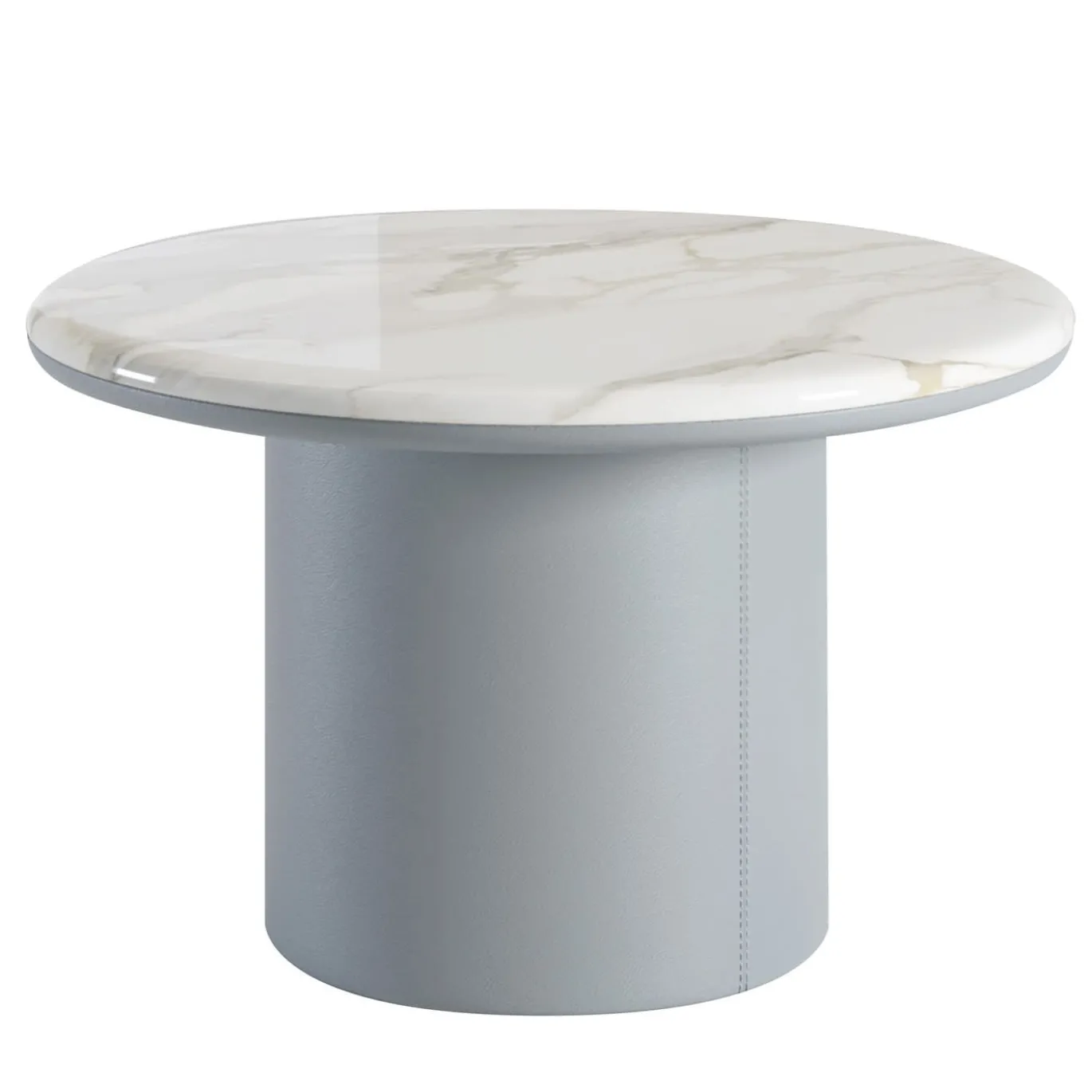 Gemini Leather And Calacatta Marble Coffee Table