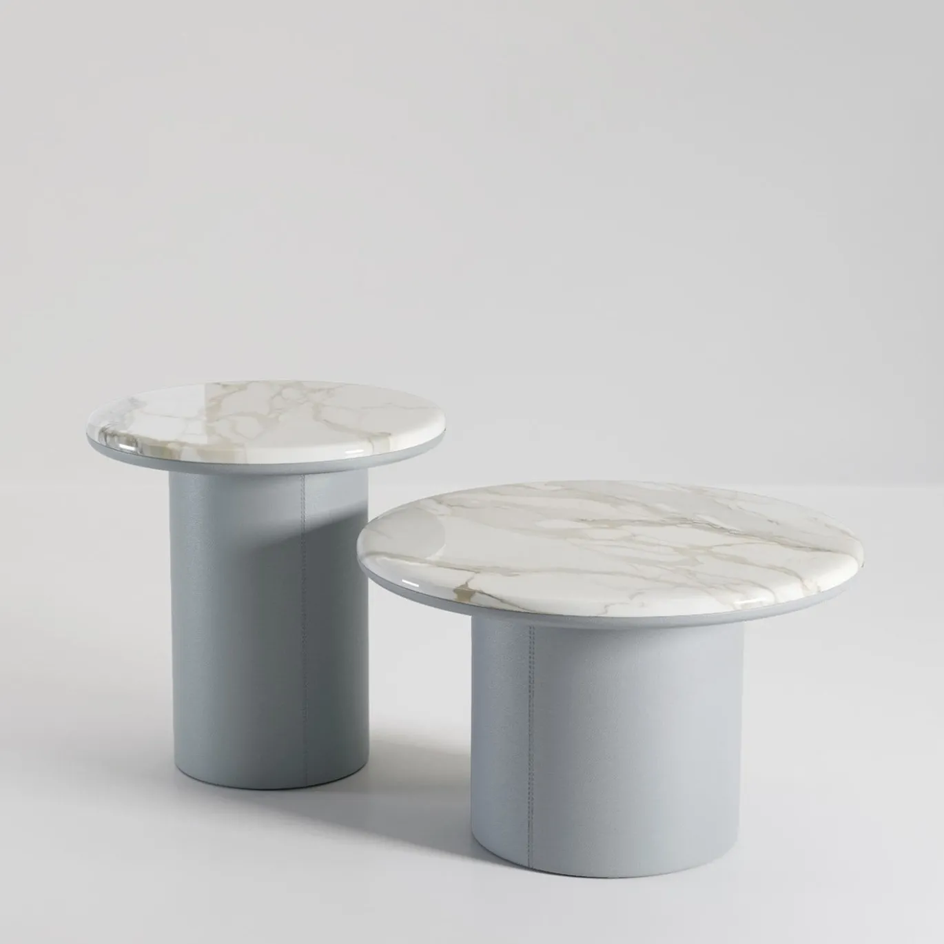 Gemini Leather And Calacatta Marble Coffee Table