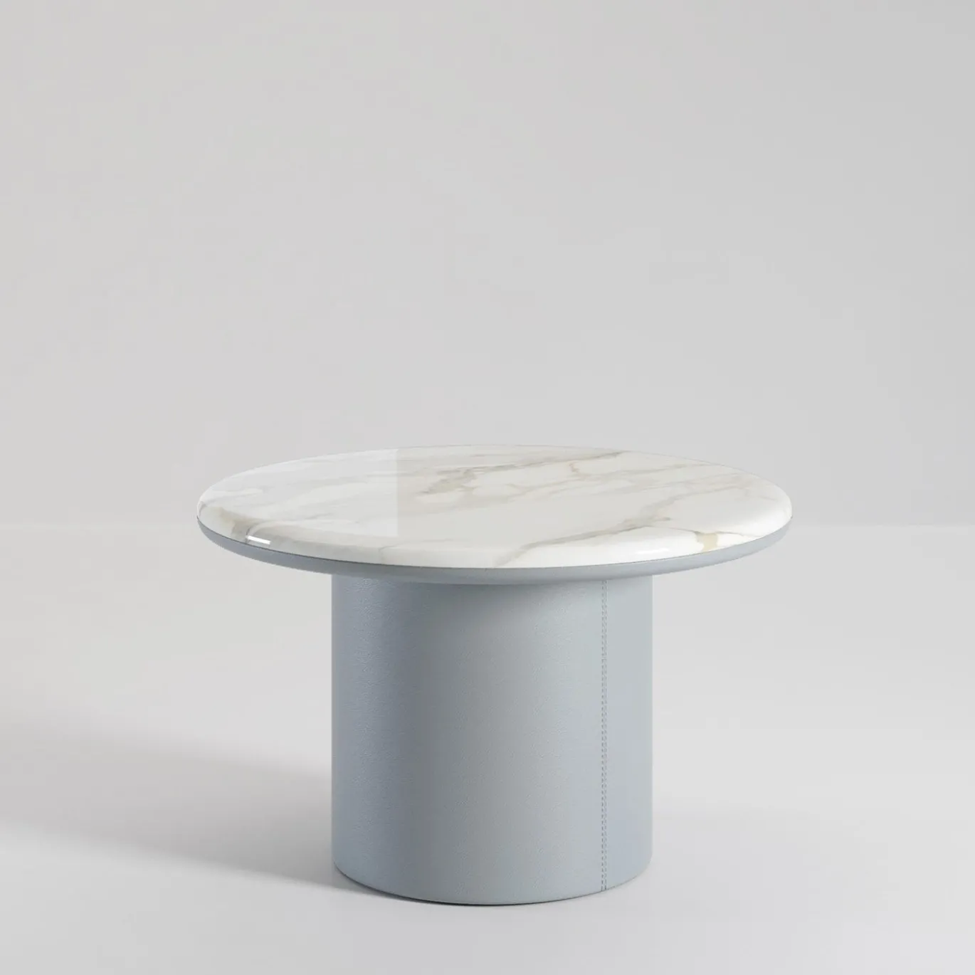 Gemini Leather And Calacatta Marble Coffee Table