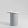 Gemini Leather And Calacatta Marble Side Table