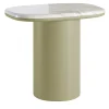 Gemini Soft Hex Leather And Calacatta Marble Side Table