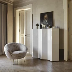 Gemma Armadio in legno bianco-grigio a zig-zag