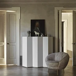 Gemma Armadio in legno bianco-grigio a zig-zag