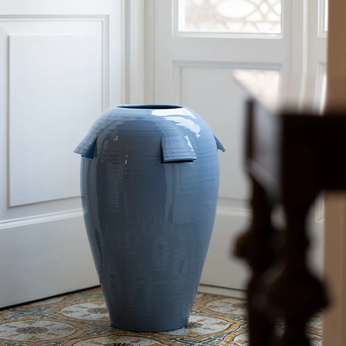 Giara Vaso in Ceramica Azzurro Chiaro (H 60 cm | 23.6")