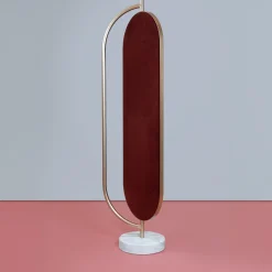 Giove calacatta marble and satin brass metal mirror